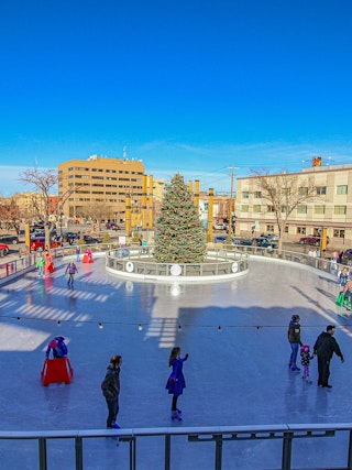David Street Station Christmas Tree Ice Skating Casper, Wyoming