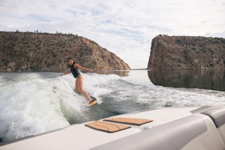 Wakeboarding at Alcova Reservoir