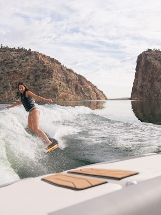 Wakeboarding at Alcova Reservoir
